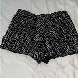 Black high waisted, jeweled shorts
